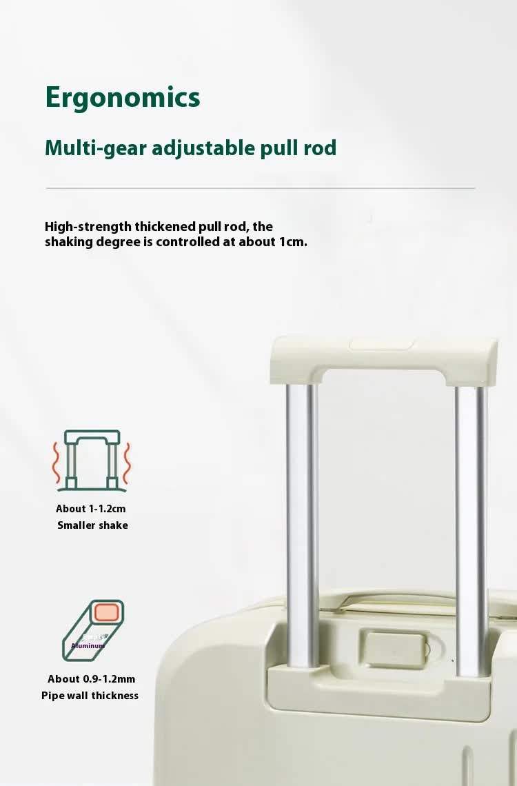 Smart Carry-On Luggage with Cup Holder & USB Charging Port - White Color Spinner Suitcase for Travel Convenience 20 inch