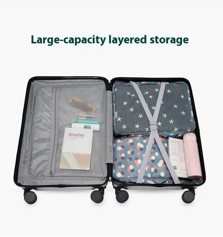 Smart Carry-On Luggage with Cup Holder & USB Charging Port - White Color Spinner Suitcase for Travel Convenience 20 inch