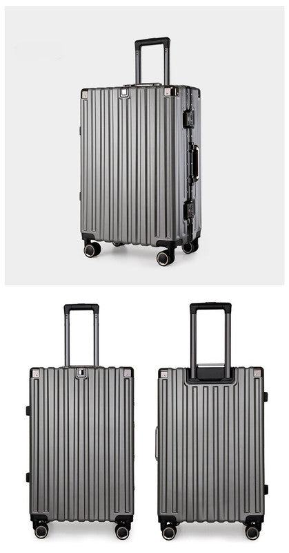Aluminum Alloy Hard-Shell Suitcase with TSA Lock -20 Spinner Luggage in Grey" All side