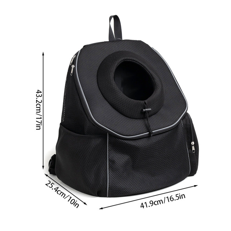 Black Breathable Mesh Pet Carrier Backpack - Head-Out Design for Small Dogs & Cats, Ventilated Travel Hiking Carrier Bag with Front Entry & Pockets