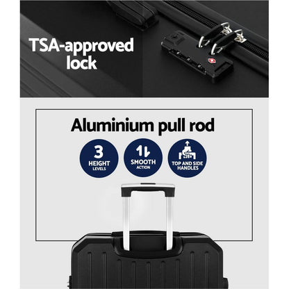 Wanderlite 28" Luggage - Secure Travel Suitcase Black