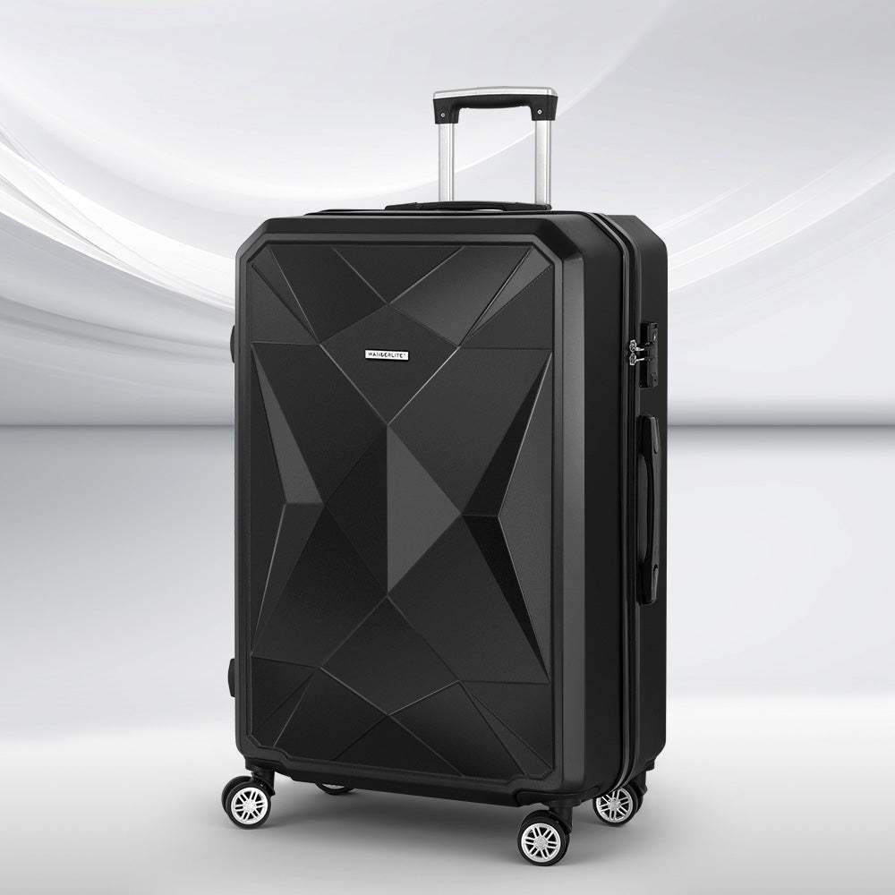 Wanderlite 28" Luggage - Secure Travel Suitcase Black