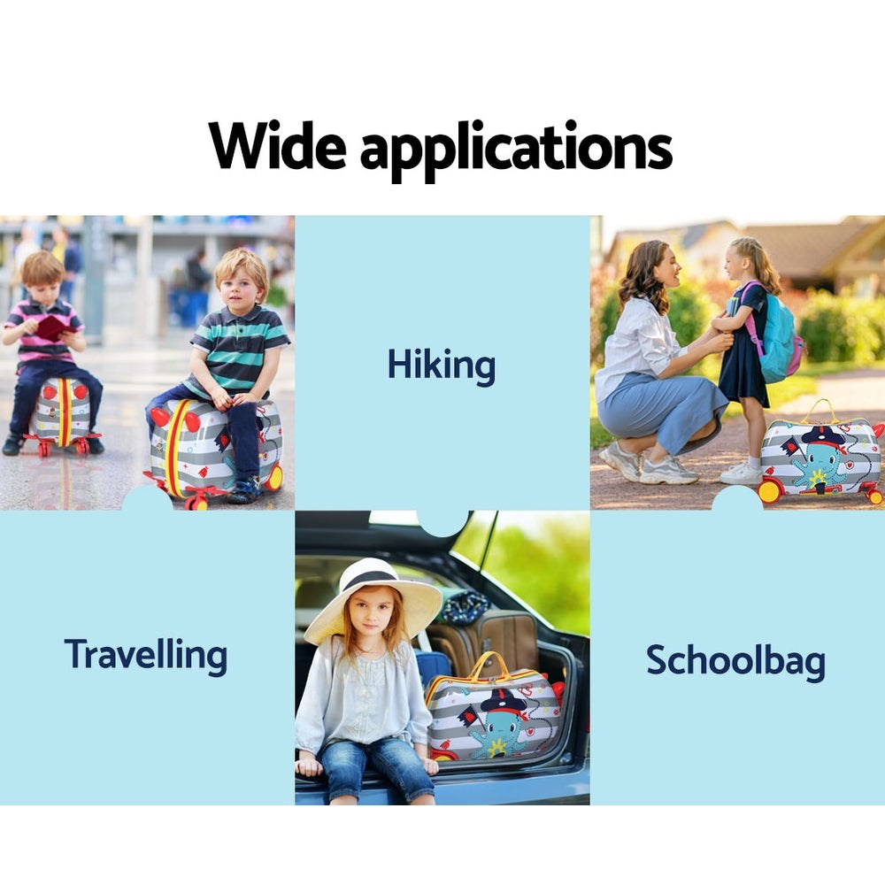 Wanderlite Kids Ride On Luggage Children Suitcase Trolley Travel
