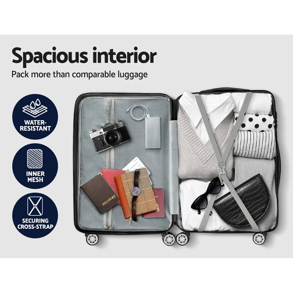 Wanderlite 3pc Luggage Trolley Set Suitcase