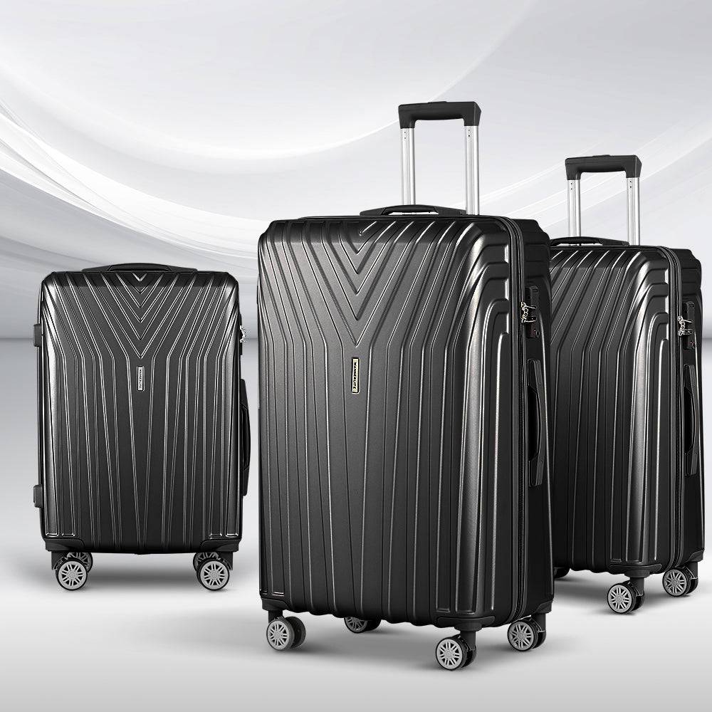 Wanderlite 3pc Luggage Trolley Set Suitcase