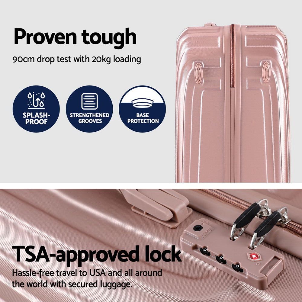 Wanderlite 3pc Luggage Trolley Set Suitcase