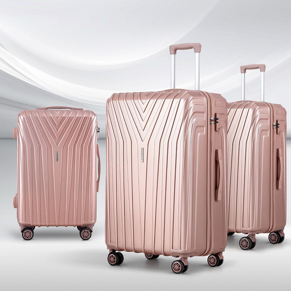 Wanderlite 3pc Luggage Trolley Set Suitcase
