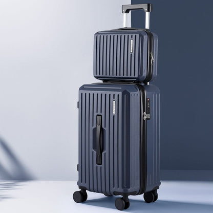 Wanderlite 2pcs Trunk Luggage Suitcase Travel Carry On TSA Lock 12" 20" Navy