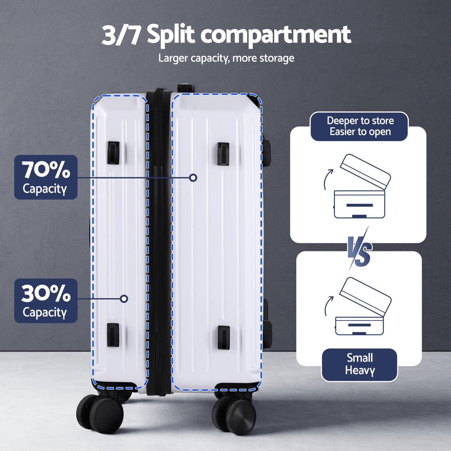 Wanderlite 2pcs Trunk Luggage Suitcase