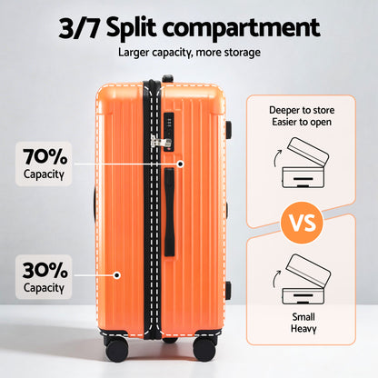 Wanderlite 28" Trunk Luggage Suitcase Travel 5 Wheels