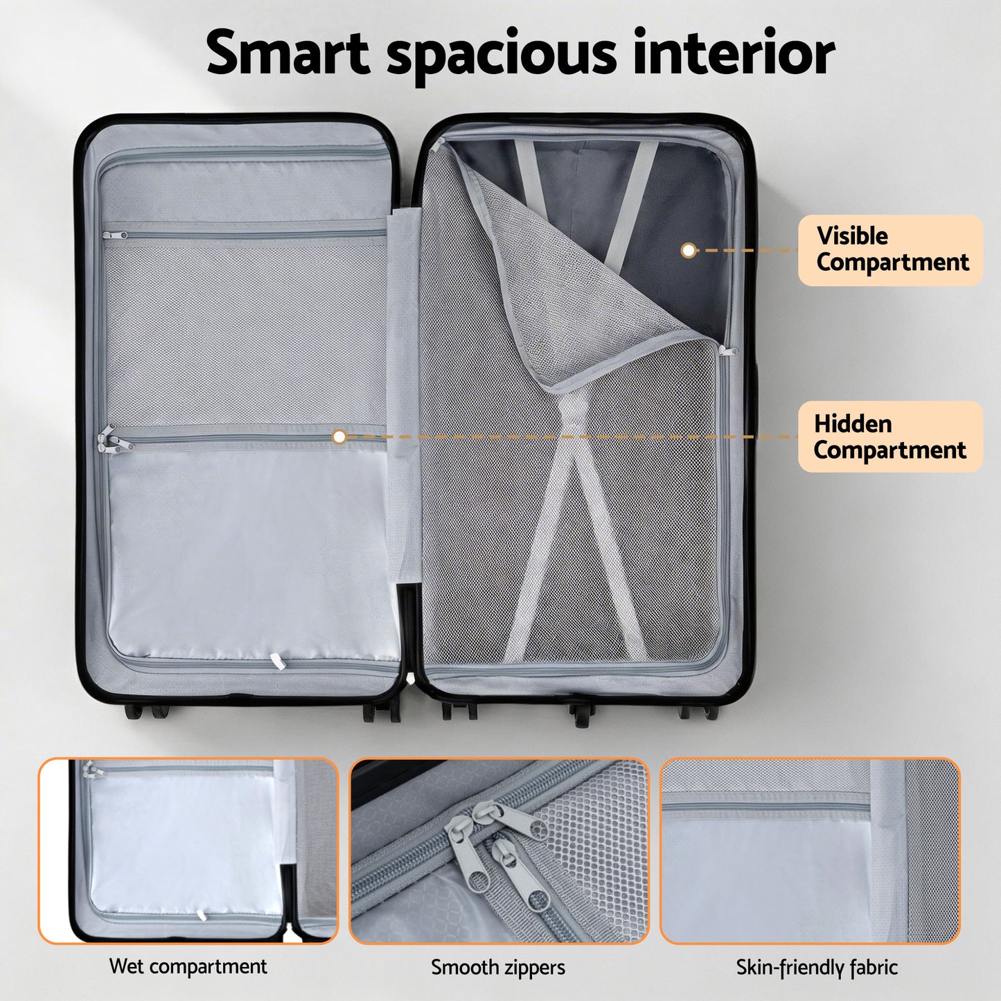 Wanderlite 28" Trunk Luggage Suitcase Travel 5 Wheels