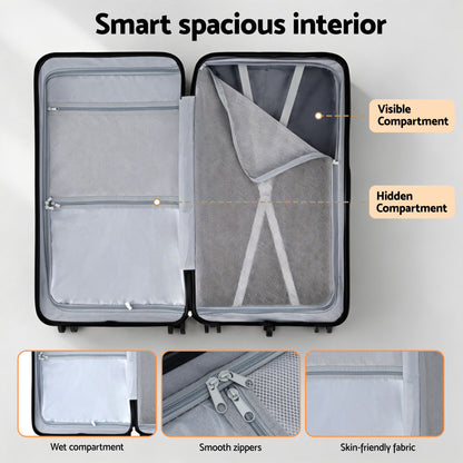 Wanderlite 28" Trunk Luggage Suitcase Travel 5 Wheels
