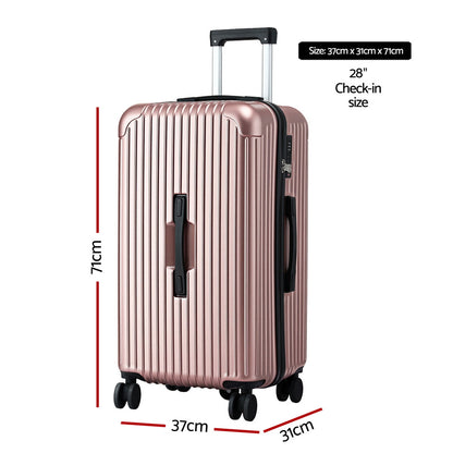 Wanderlite 28" Trunk Luggage Suitcase Travel 5 Wheels
