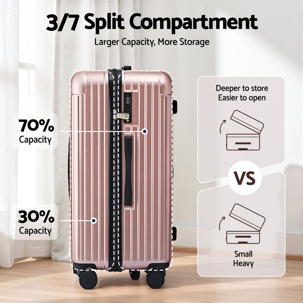 Wanderlite 28" Trunk Luggage Suitcase Travel 5 Wheels