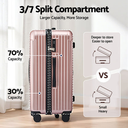Wanderlite 28" Trunk Luggage Suitcase Travel 5 Wheels