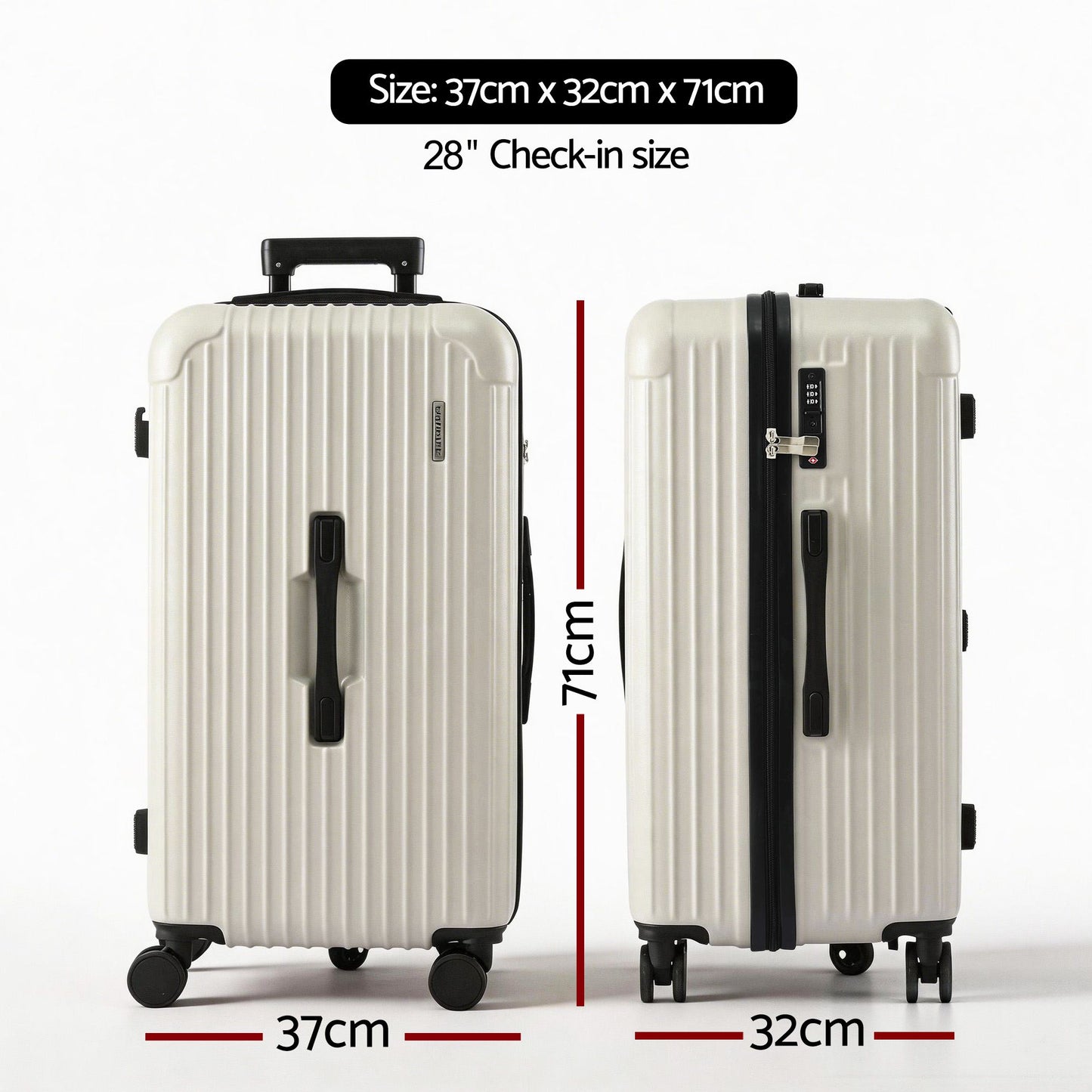 Wanderlite 28" Trunk Luggage Suitcase Travel 5 Wheels