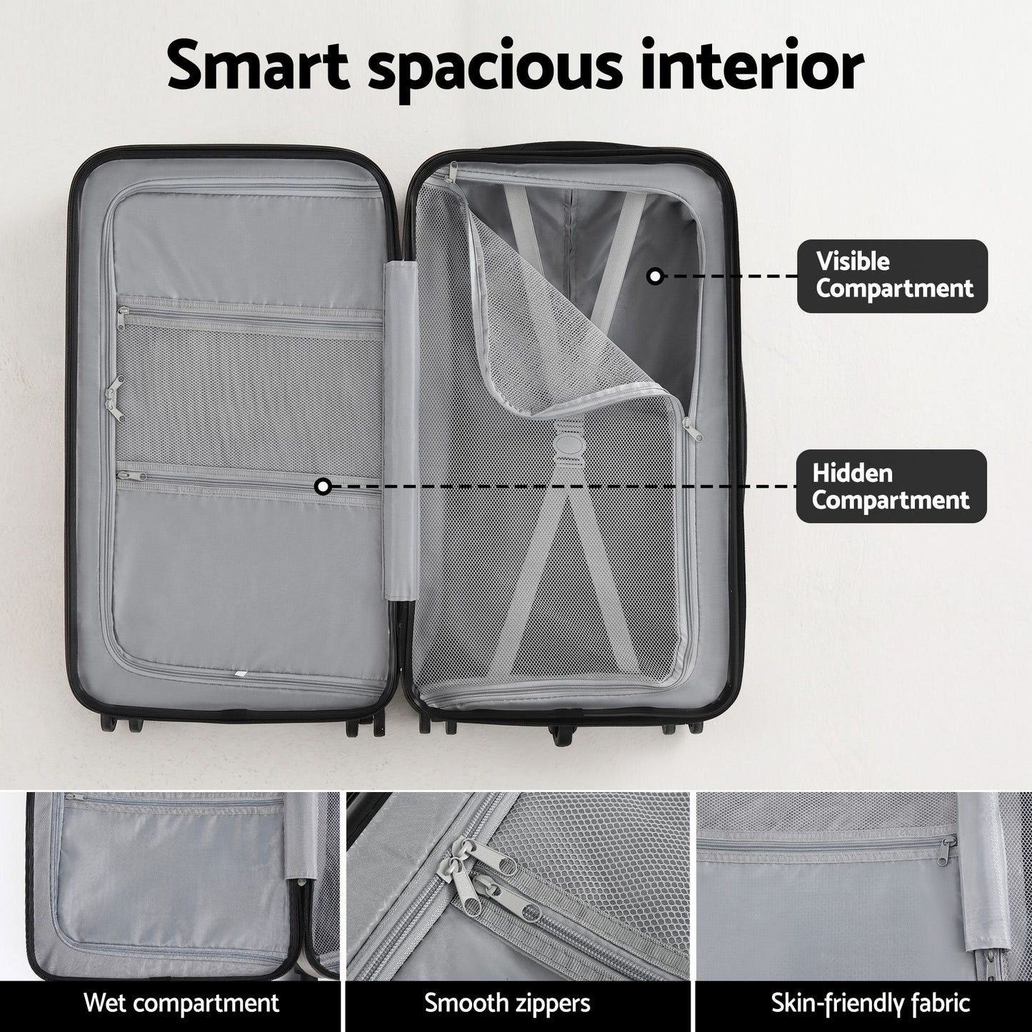Wanderlite 28" Trunk Luggage Suitcase Travel 5 Wheels