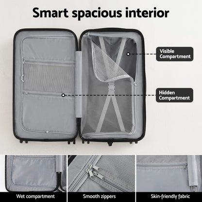 Wanderlite 28" Trunk Luggage Suitcase Travel 5 Wheels