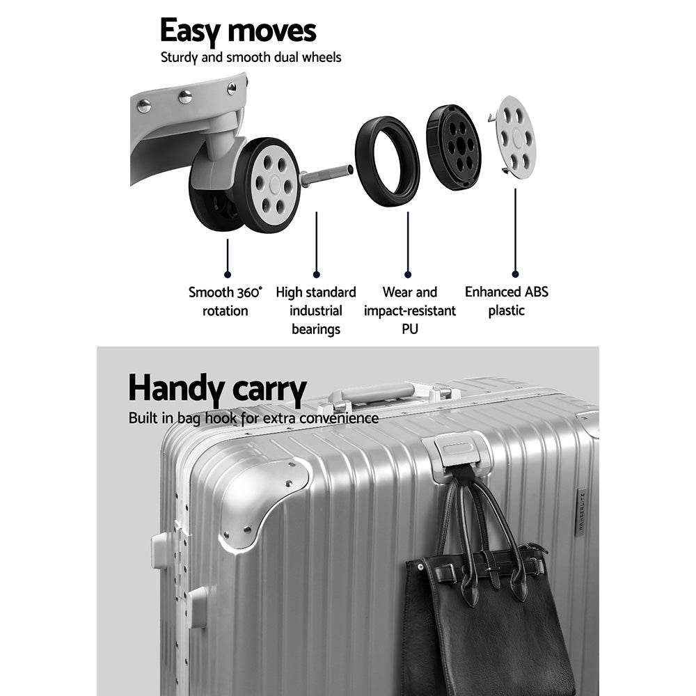 Wanderlite 28" trolley luggage - Lightweight Aluminum Suitcase