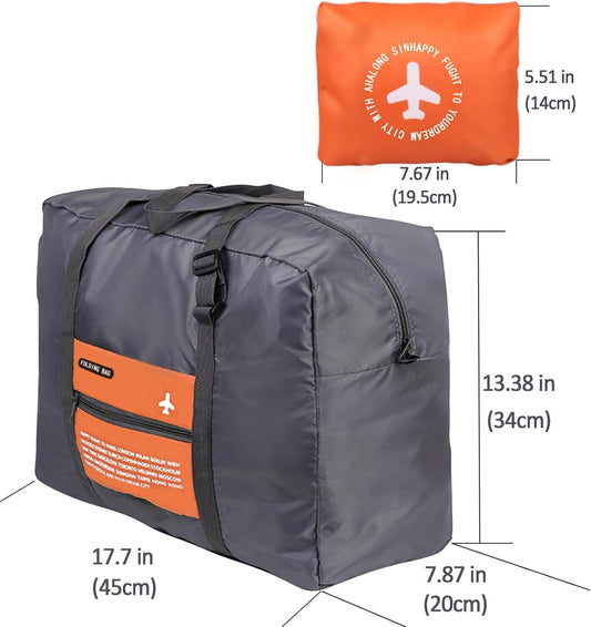 Compact Foldable Travel Duffel Bag – Lightweight Carry-On for Weekend Trips, Overnight & Gym Use (Orange) | Other Colors Available In-Store