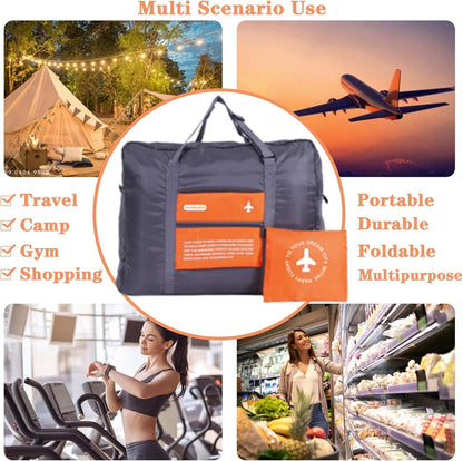 Compact Foldable Travel Duffel Bag – Lightweight Carry-On for Weekend Trips, Overnight & Gym Use (Orange) | Other Colors Available In-Store