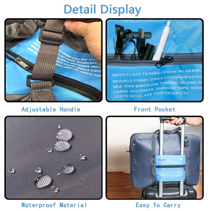 Compact Foldable Travel Duffel Bag – Lightweight Carry-On for Weekend Trips, Overnight & Gym Use (Blue) | Other Colors Available In-Store