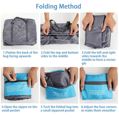 Compact Foldable Travel Duffel Bag – Lightweight Carry-On for Weekend Trips, Overnight & Gym Use (Blue) | Other Colors Available In-Store