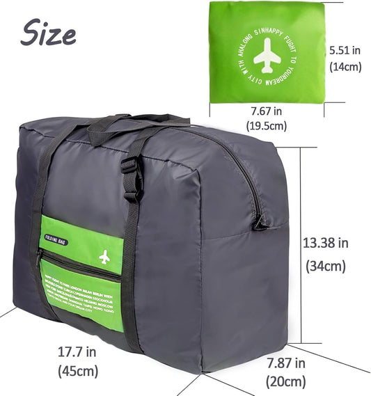 Compact Foldable Travel Duffel Bag – Lightweight Carry-On for Weekend Trips, Overnight & Gym Use (Green) | Other Colors Available In-Store