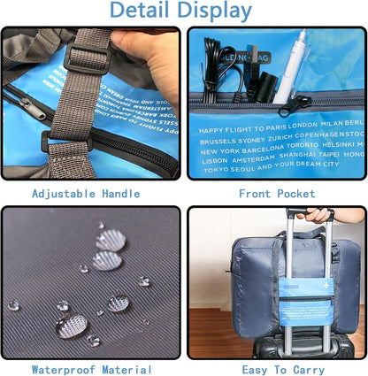 4-Pack Foldable Travel Duffel Bag Set – Compact Carry-On Luggage in Pink, Blue, Green & Orange | Perfect for Family Trips, Gifts & Organized Travel