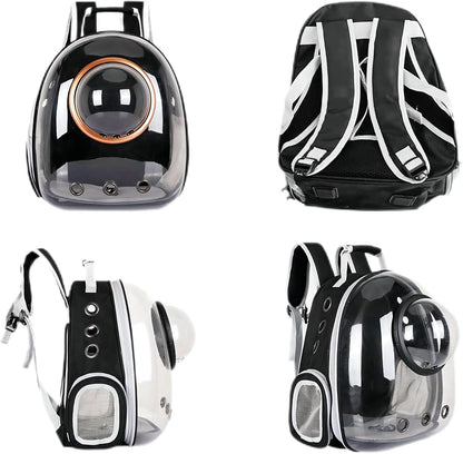 Pet Space Capsule Backpack, Small Medium Cat Puppy Dog Carrier, Transparent Breathable Heat Proof, Pet Carrier for Travel Hiking Walking Camping, Grey