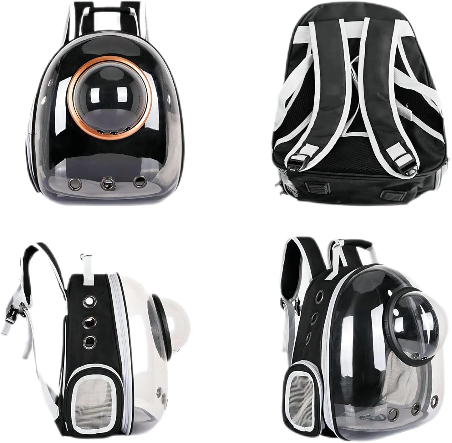 Pet Space Capsule Backpack, Small Medium Cat Puppy Dog Carrier, Transparent Breathable Heat Proof, Pet Carrier for Travel Hiking Walking Camping, Grey
