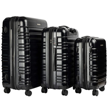 Luggage Sets by Olympus - Noctis 3PC Hard Shell - Black