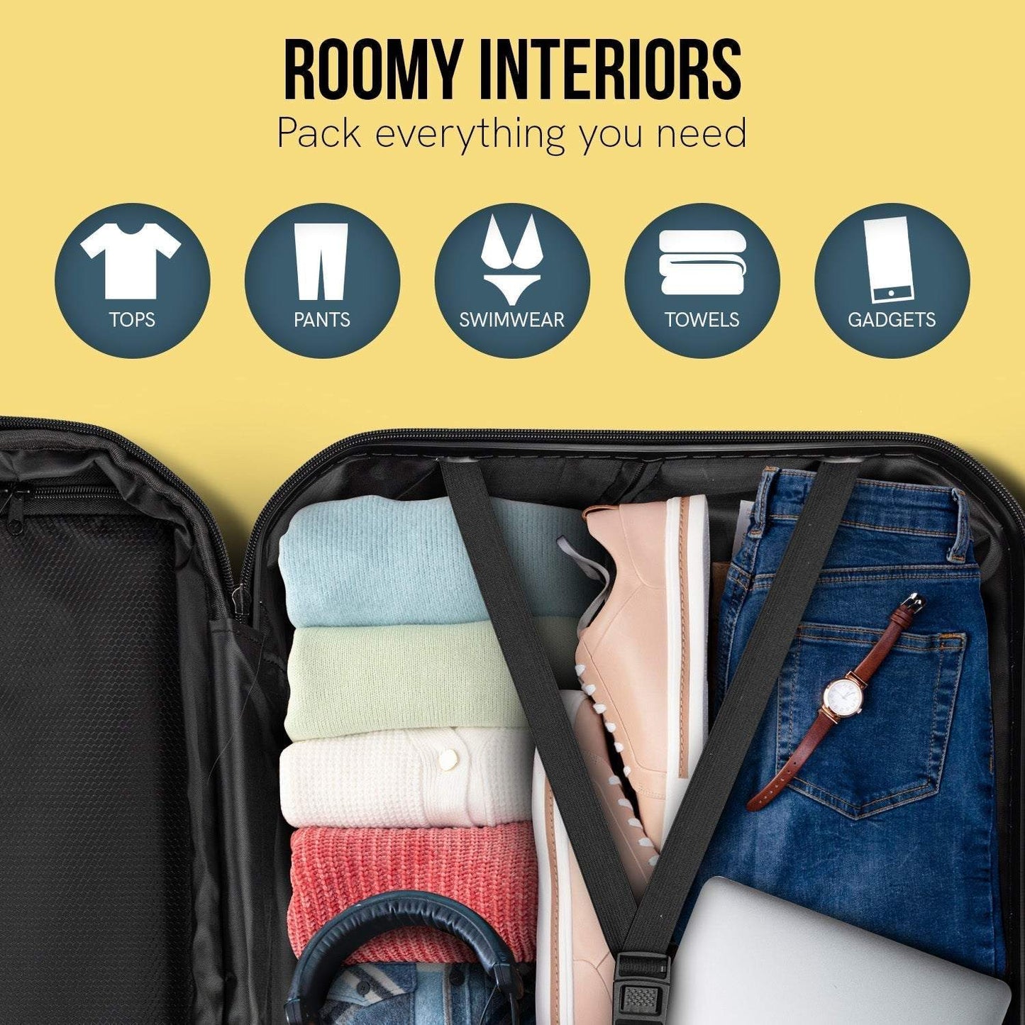 Luggage Sets by Olympus - Noctis 3PC Hard Shell - Black