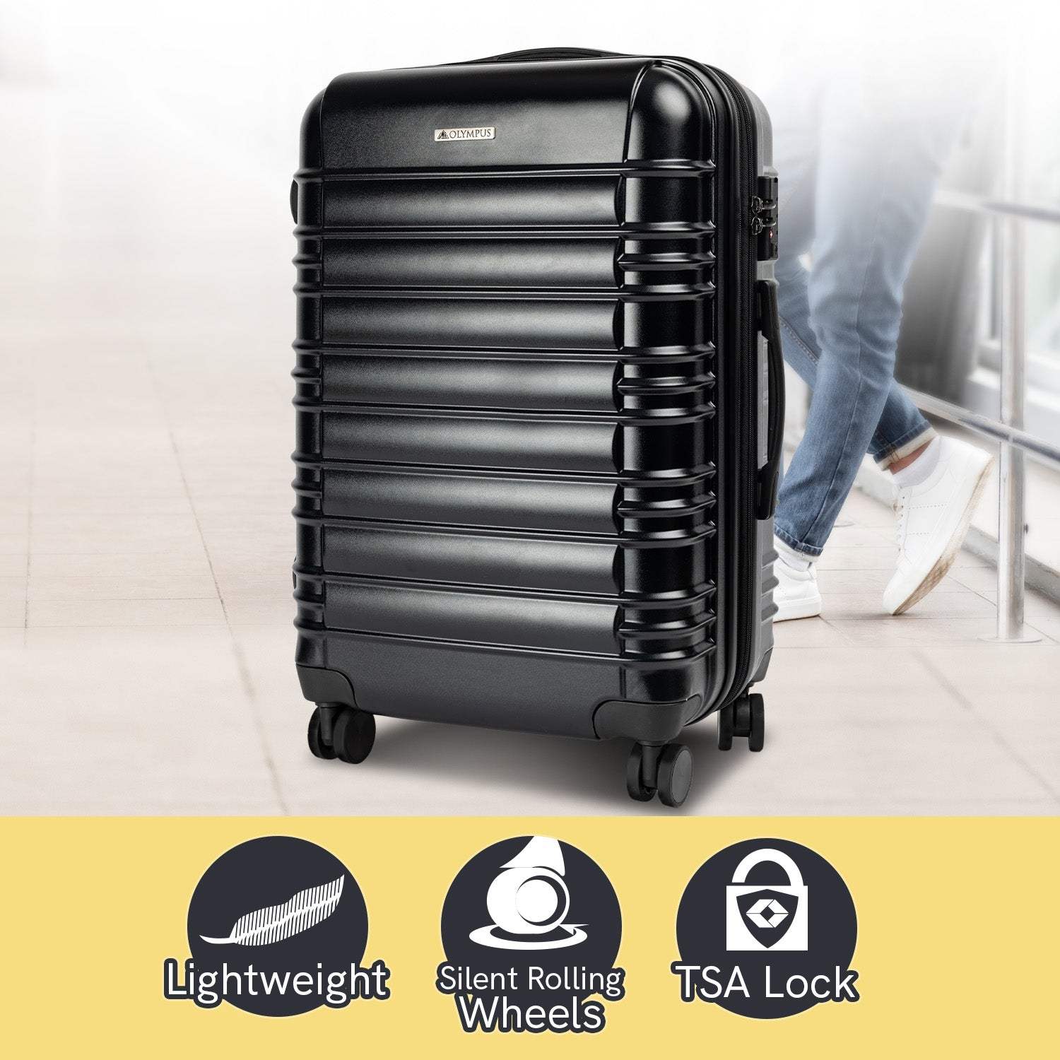 Luggage Sets by Olympus - Noctis 3PC Hard Shell - Black