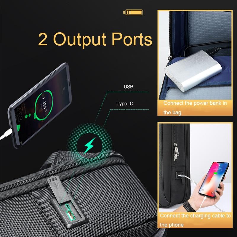 Waterproof Anti-theft Laptop Backpack with Usb Charging - Regular Version Black