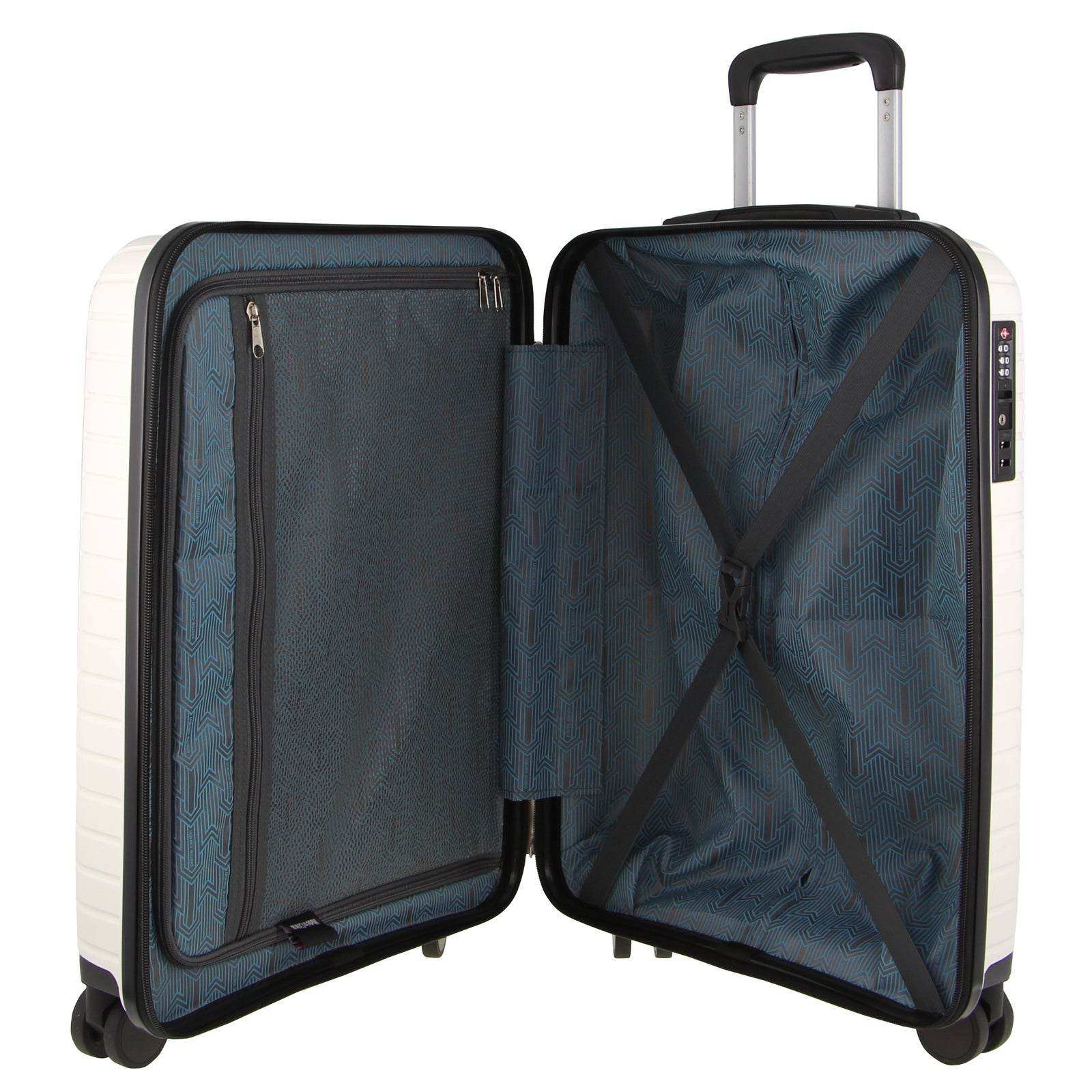 Pierre Cardin Suitcase Travel Luggage Bag - White - 65m