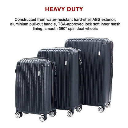 Delegate Suitcases Luggage Set 20 24" 28"Carry On Trolley TSA Travel Bag"
