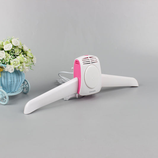 Pink Portable Intelligent Clothes Drying Hanger - Quick Drying with 3D Airflow for Travel and Home