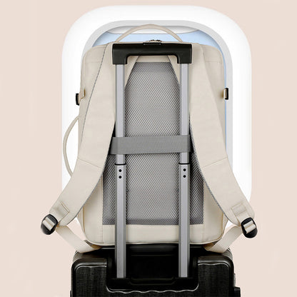 Large Capacity Travel Backpack with USB Charging Port - Pink