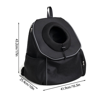 Black Breathable Mesh Pet Carrier Backpack - Head-Out Design for Small Dogs & Cats, Ventilated Travel Hiking Carrier Bag with Front Entry & Pockets