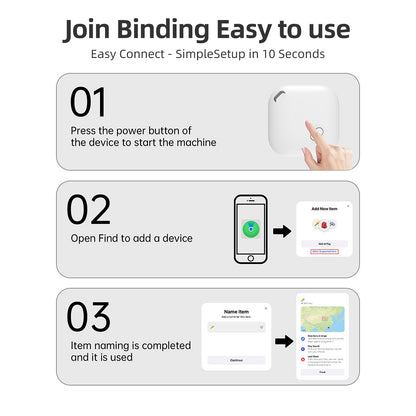 (Square White) Mini GPS Tracker - Apple Find My Enabled, Key Finder, Wallet Locator, Anti-Theft Tag