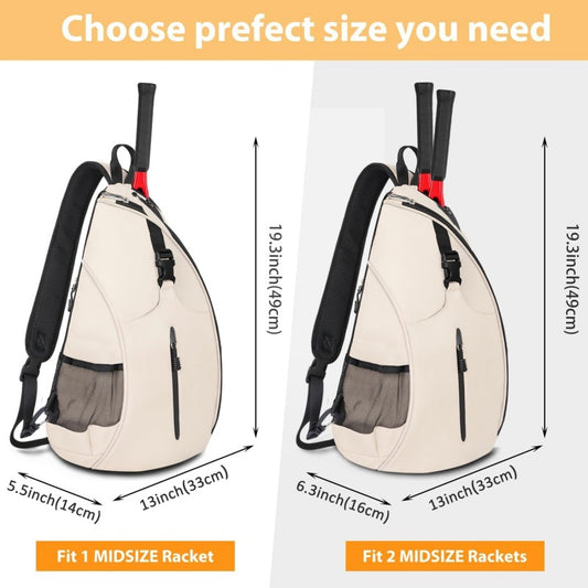 Pink Badminton Tennis Backpack - Multi-Racket Sports Bag with Shoulder Strap (Fits 2 Midsize Rackets)