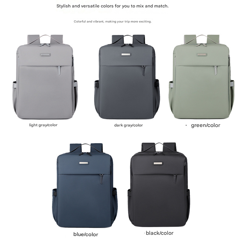 Grey Large Capacity Airbag Backpack Multi-Compartment Laptop Backpack Travel Business Bag