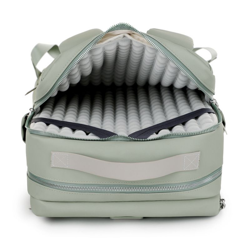 Green Large Capacity Airbag Backpack Multi-Compartment Laptop Backpack Travel Business Bag