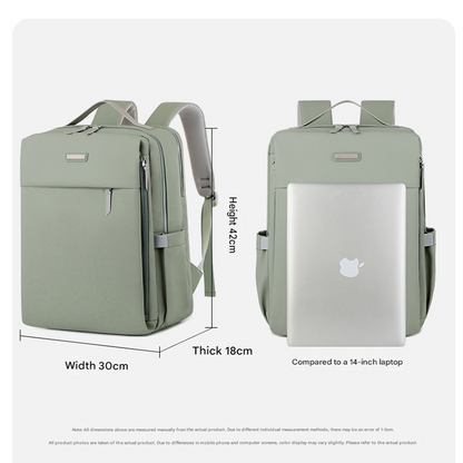 Green Large Capacity Airbag Backpack Multi-Compartment Laptop Backpack Travel Business Bag