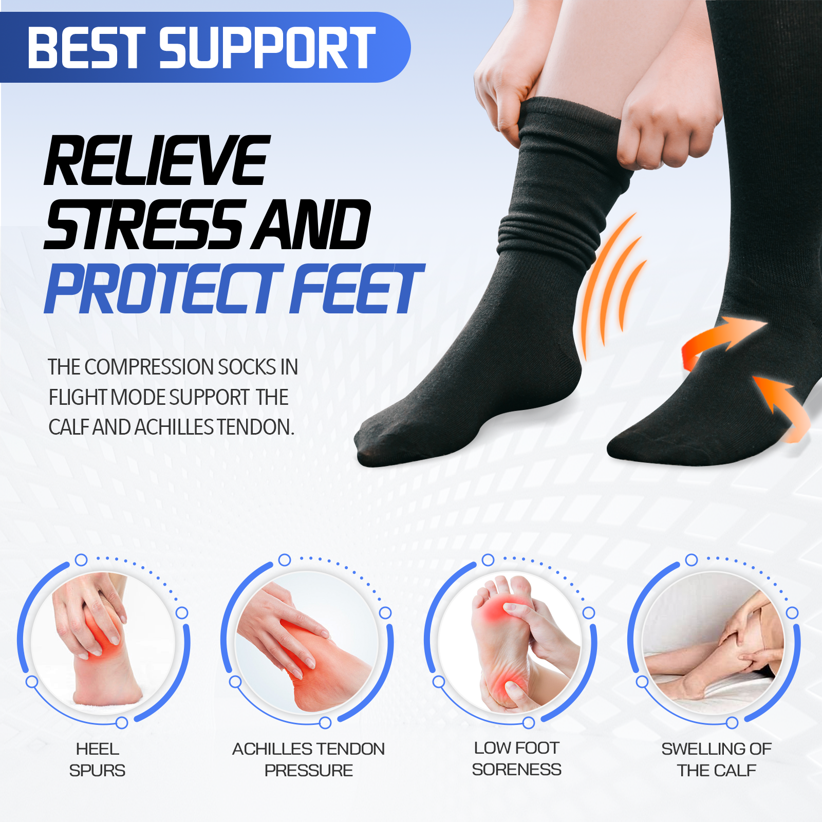 Compression socks support
