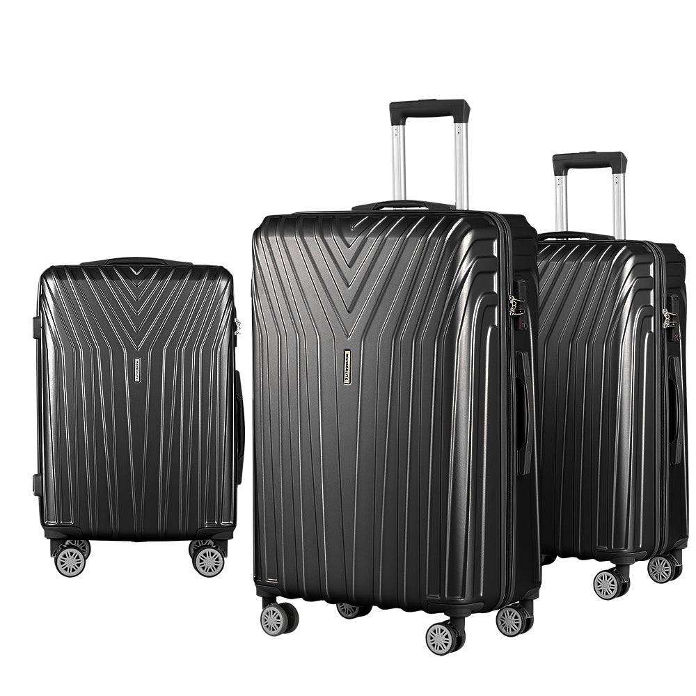 Wanderlite 3pc Luggage Trolley Set Suitcase